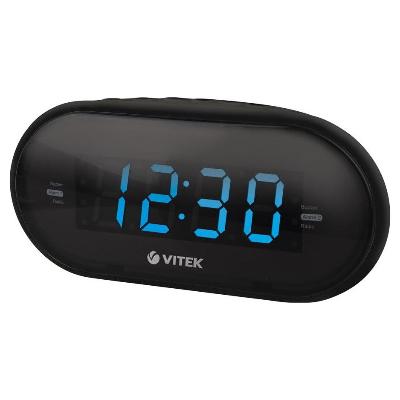 Радиочасы Vitek (тюнер с памятью на 10 AM / 10 FM станций) VT-6602(BK), черный