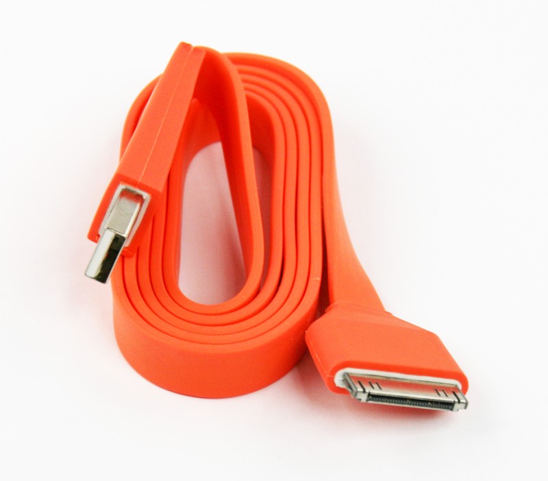 

USB кабель «LP» для Apple iPhone/iPad 30 pin плоский широкий (оранжевый/европакет)