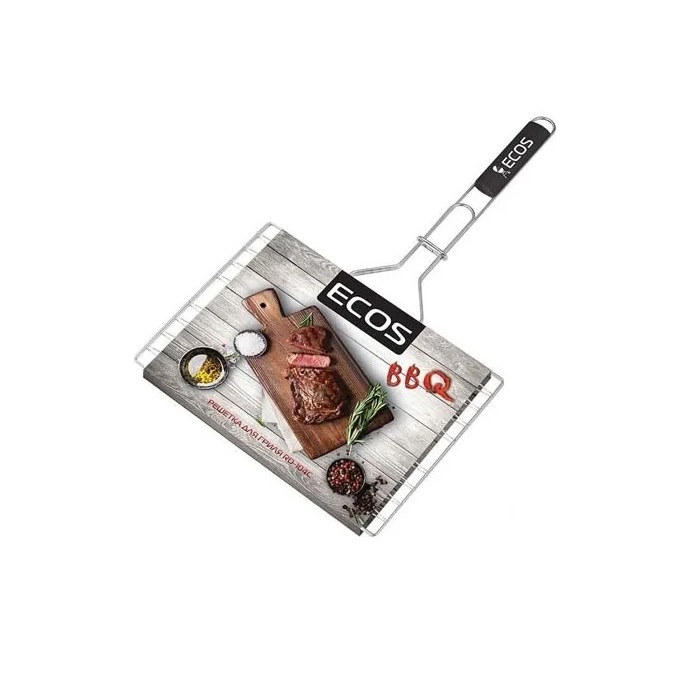 фото Решетка для барбекю ecos rd-104c (6 секций, р-р 35х25х1,5 см, общая длина 60см, хром.)999607