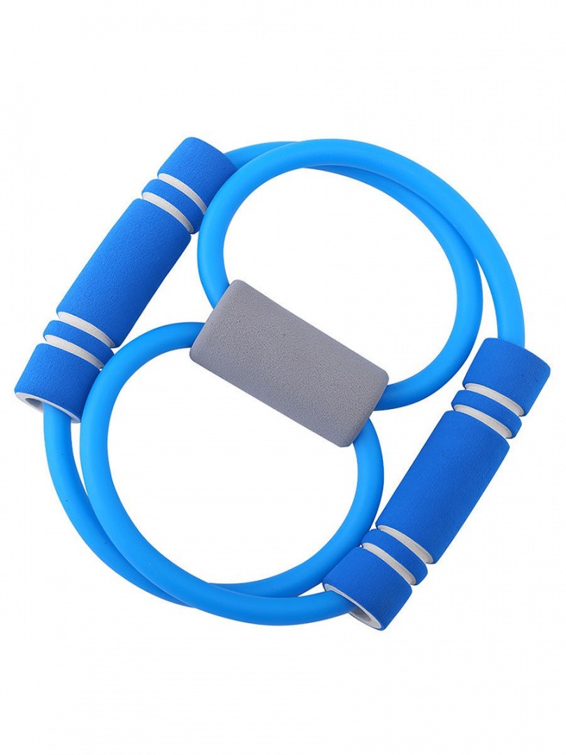 Эспандер мультифункциональный, трубчатый - Восьмёрка (синий, 40х15 см)