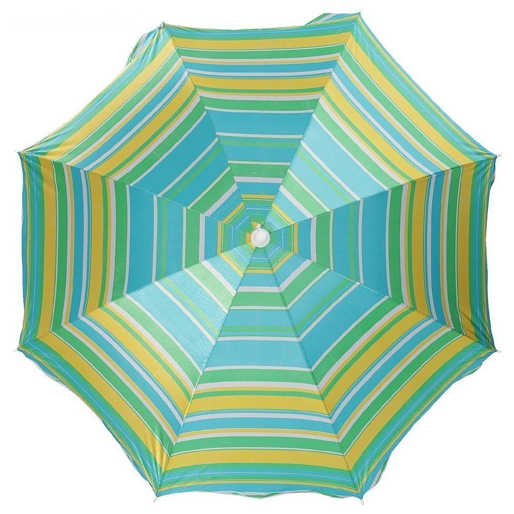 Зонт пляжный - Модерн, с механизмом наклона, серебряным покрытием, d=180 cм, h=195 см, цвет микс от MELEON