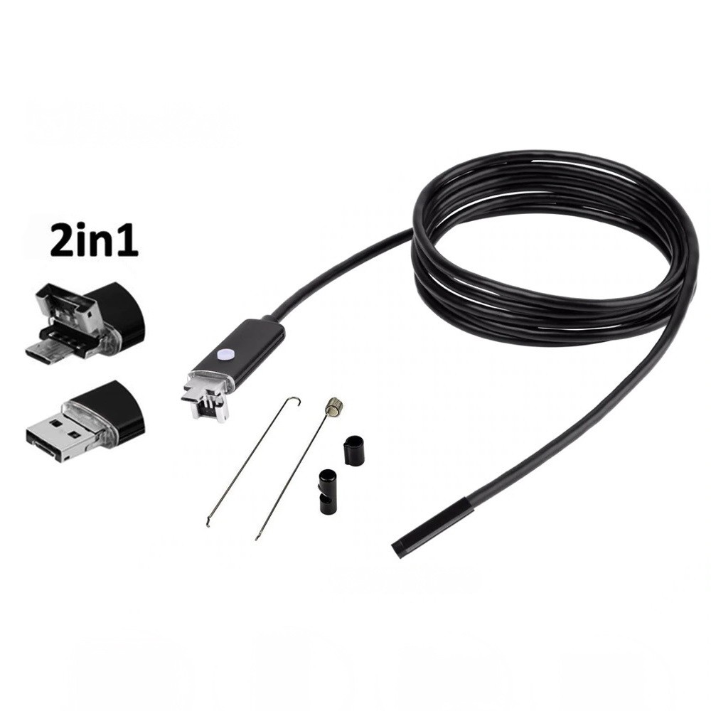 Камера - гибкий эндоскоп USB (Micro USB), 5м, Android/PC от MELEON