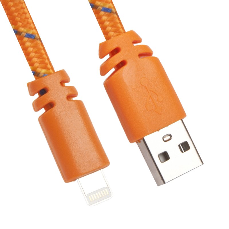 

USB кабель «LP» для Apple Lightning 8 pin плоская оплетка (оранжевый/европакет)