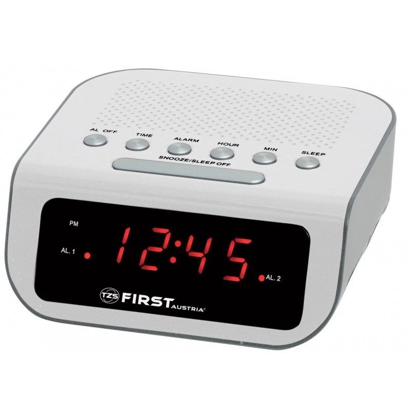 

Радиочасы FIRST, 0.6» LED красный, AM/FM, кварц., будильник FA-2406-1-BA, белый
