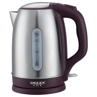 

Чайник электрический DELTA LUX DL-1335 нерж., фиолетовый , с ОКНОМ : 2200Вт, 1.7л (12)