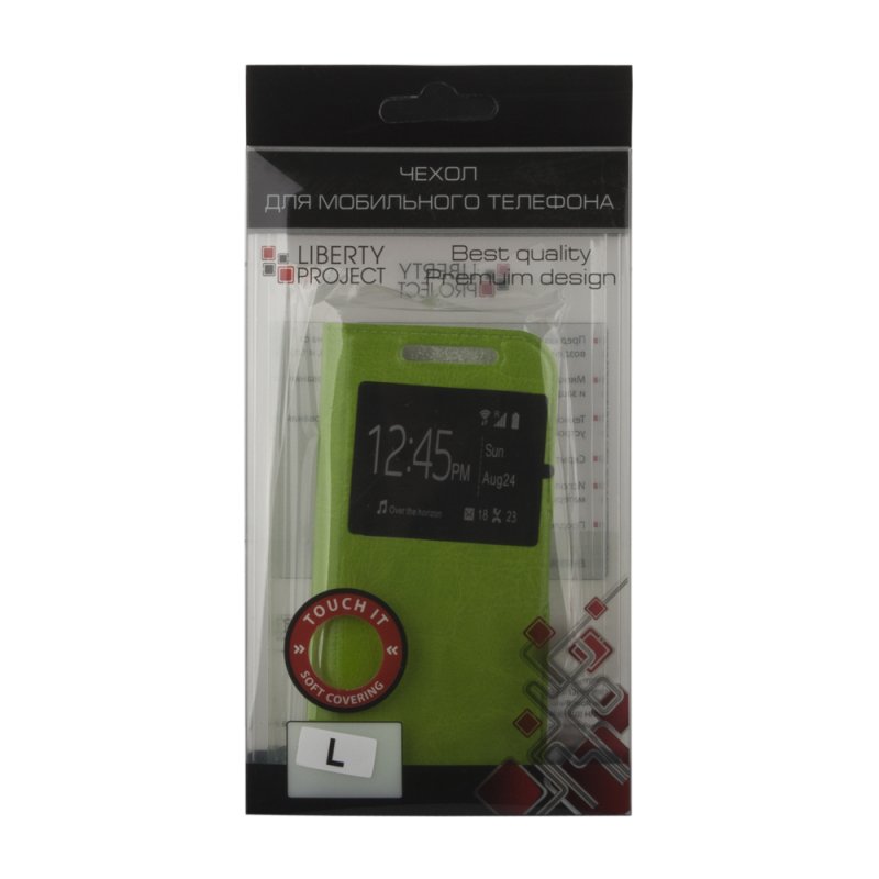 фото Чехол «lp» раскладной универсальный для телефонов размер l 120х56мм (зеленый/коробка)