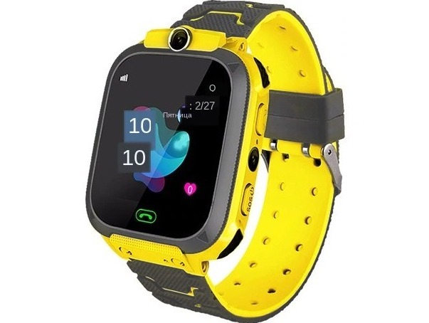 фото Умные детские часы smart baby watch hello q12, цвет черный/желтый