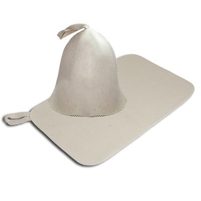 Купить Набор из 2-х предметов Банные штучки 41103 (шапка Классик, коврик белый)