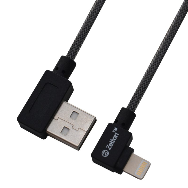 

USB кабель Zetton USB SyncCharge RoundArmor Corner Data Cable USB to Lightning серый (ZTUSBRARCGYA8)