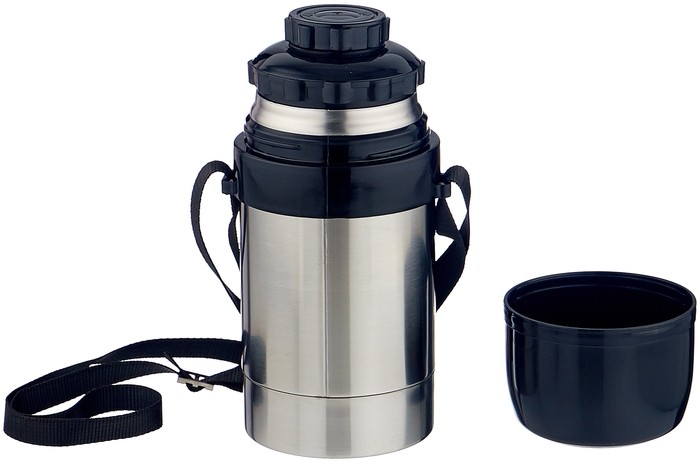 фото Классический термос амет дорожный du, 1 л серебристый