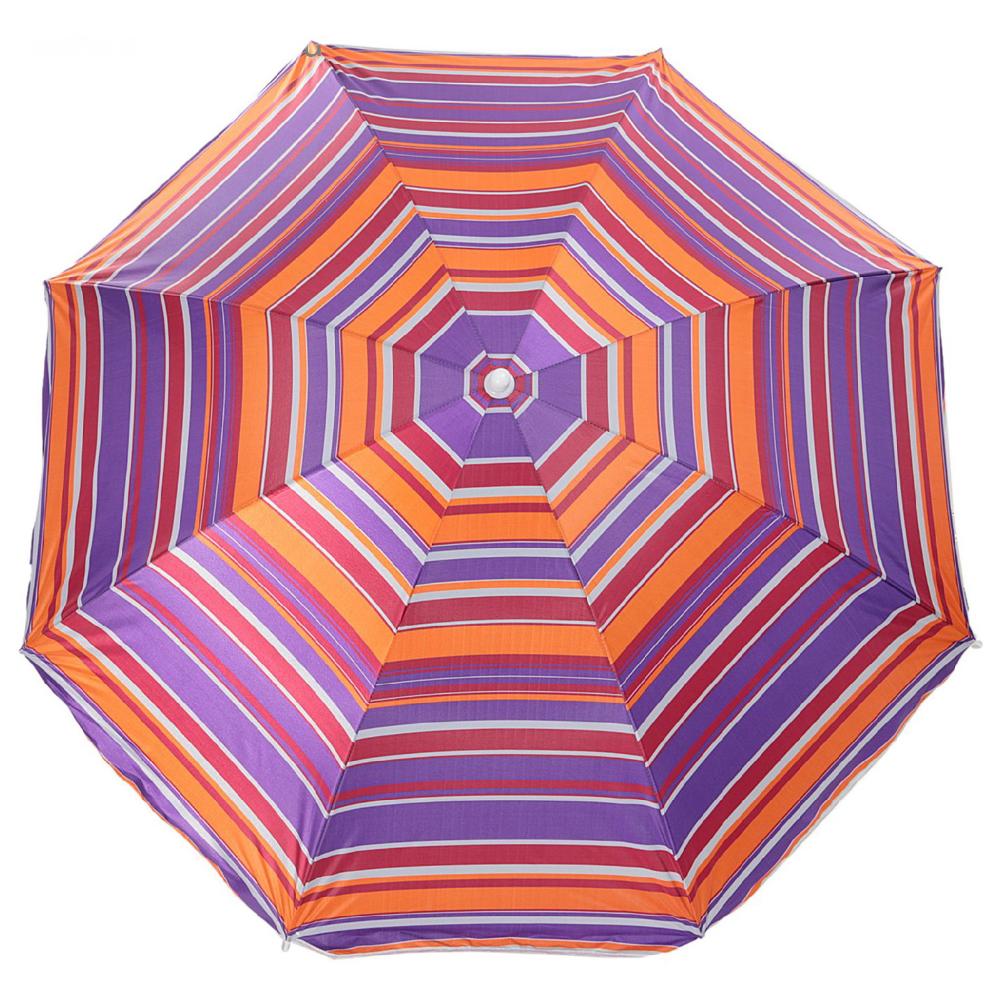 Зонт пляжный - Модерн, с механизмом наклона, серебряным покрытием, d=180 cм, h=195 см, цвет микс от MELEON