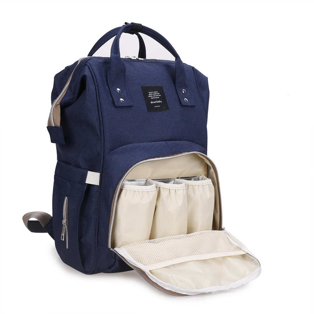 Сумка-рюкзак для мамы Baby Mo с USB, цвет в ассортименте, тёмно-синий от MELEON