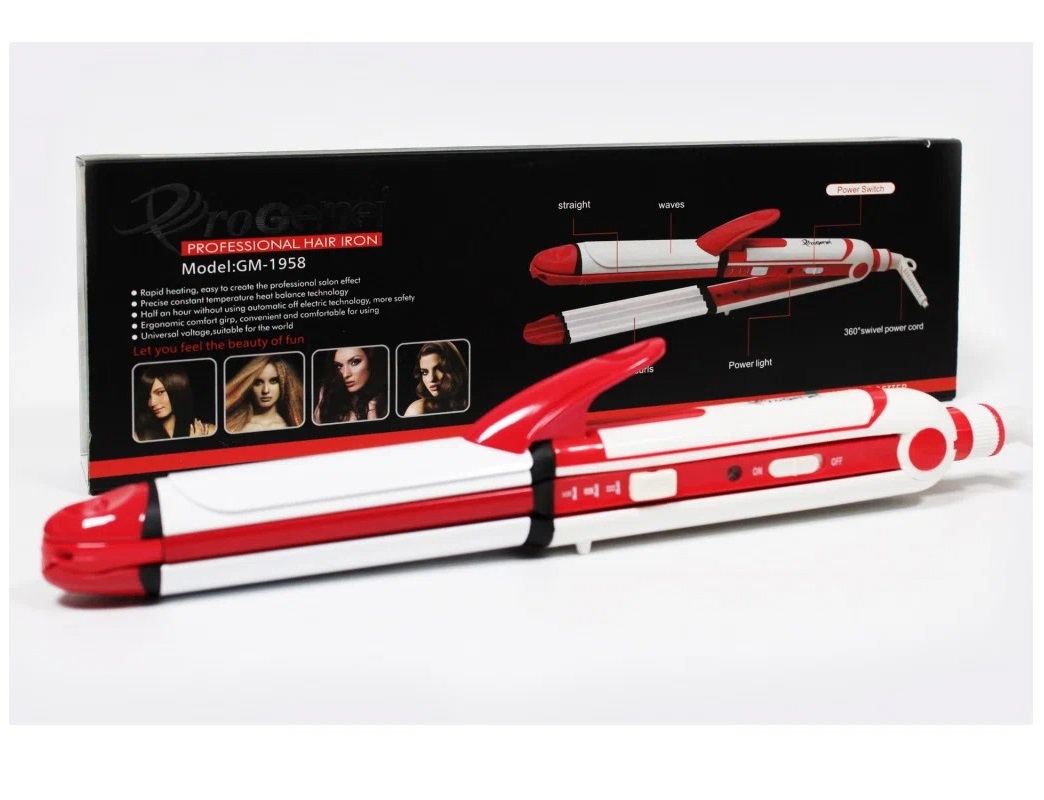 Эл щипцы GemeiPro GM-1958 3в1 керамика нагрев 200С