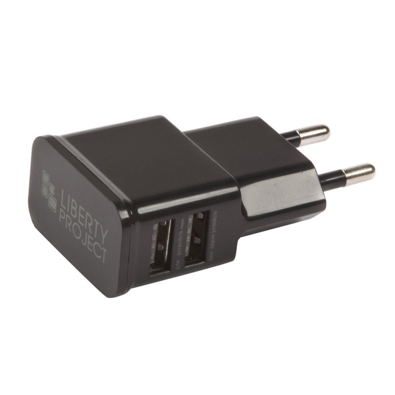 

СЗУ «LP» с USB выходом 2,1А компакт 2 USB выхода (черное/европакет)