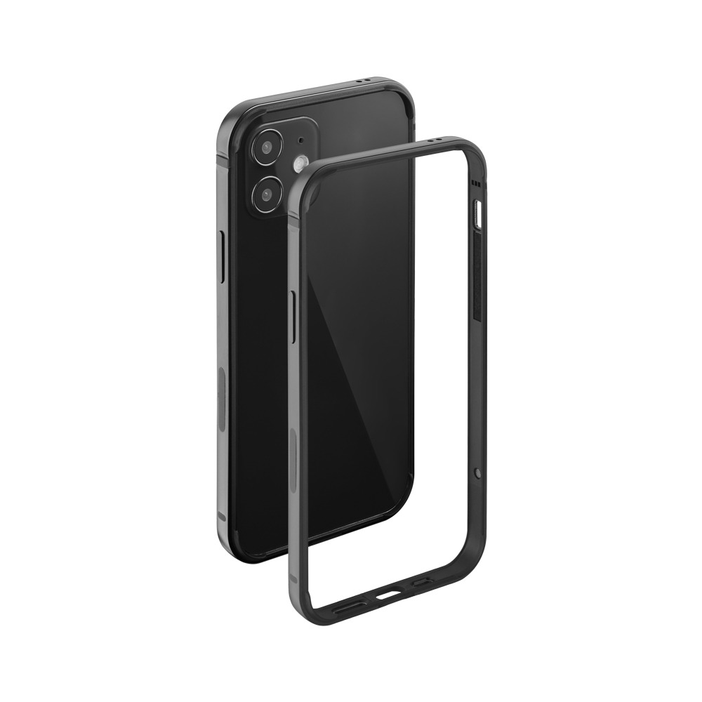

Бампер защитный Alum Bumper для Apple iPhone 12 mini, черный, Deppa