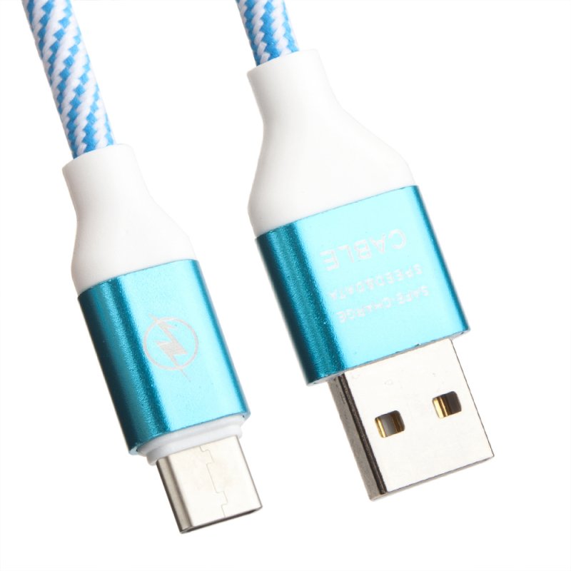 

USB кабель «LP» USB Type-C «Волны» (голубой/белый/европакет)