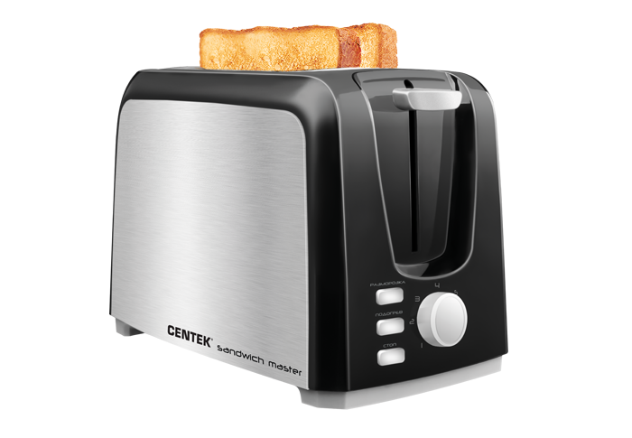 

Тостер Centek СТ-1429 Black/SS, 750Вт