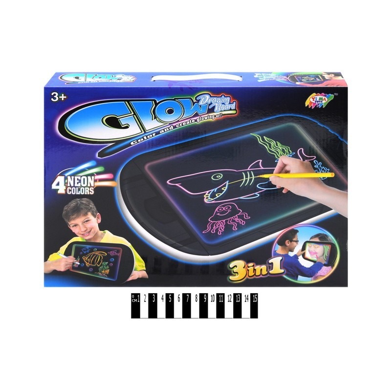 

Светящаяся доска-планшет для рисования Glow drawing board 3 в 1