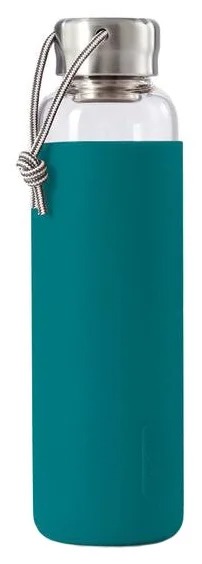 фото Бутылка для воды black + blum glass water bottle 600 мл стекло, металл, силикон ocean