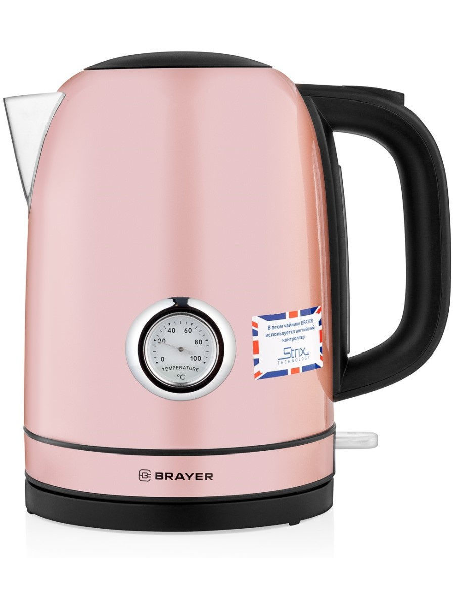 

Чайник электрический Brayer BR1005BK, 2200 Вт, 1,7 л, STRIX, розовый