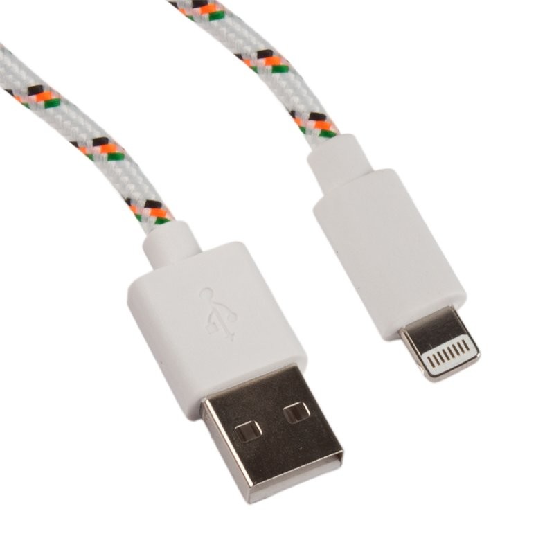 

USB кабель «LP» для Apple iPhone/iPad Lightning 8-pin в оплетке (белый/коробка)