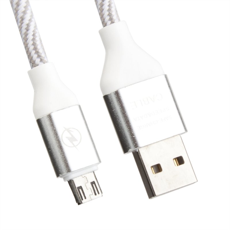 

USB кабель «LP» Micro USB «Волны» (серый/белый/европакет)