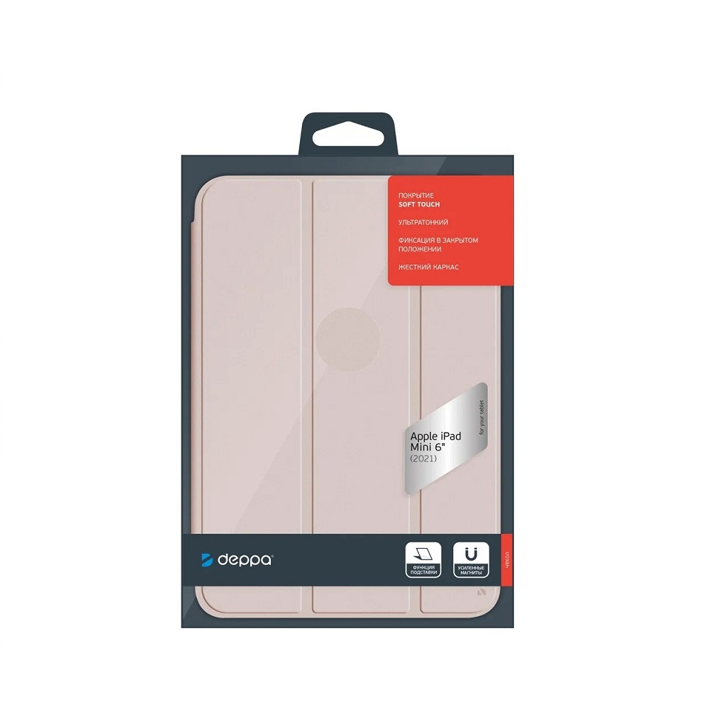фото Чехол-подставка wallet onzo magnet для apple ipad mini 6 (2021), розовый, б/застежки, pet синий, deppa