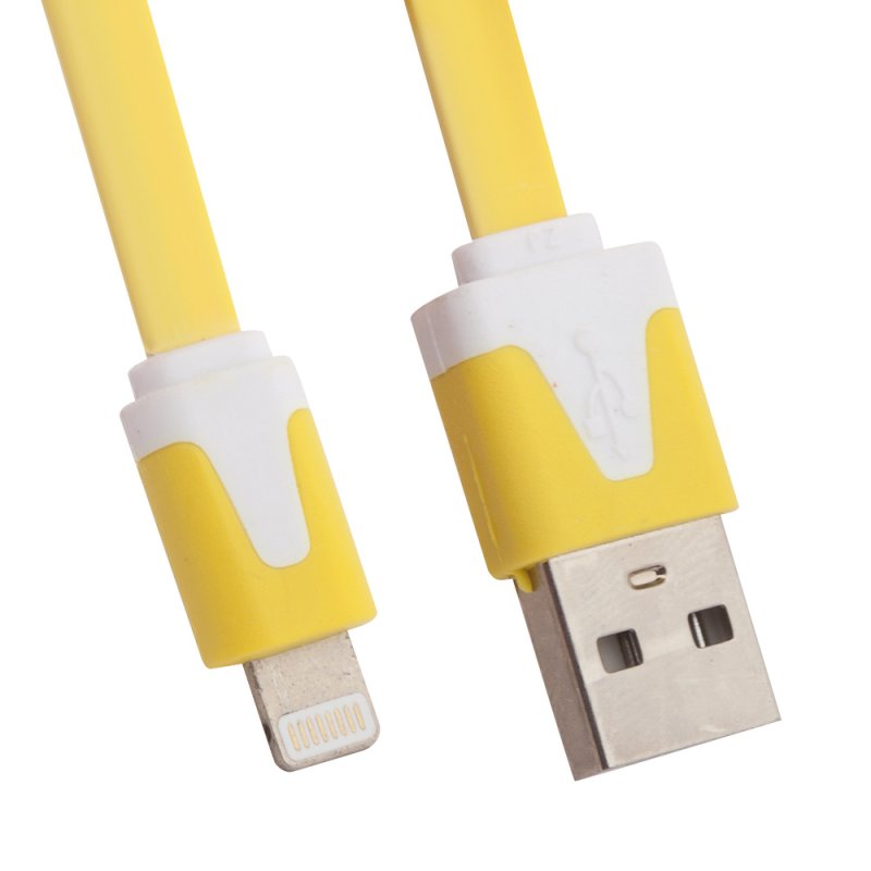 

USB кабель «LP» для Apple iPhone/iPad Lightning 8-pin плоский узкий (желтый/европакет)