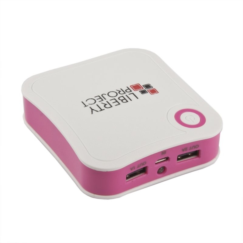 

Внешний АКБ «LP» 7800 мАч Li-ion 2 USB выхода 1А + 2,1А (белый с розовым/коробка)