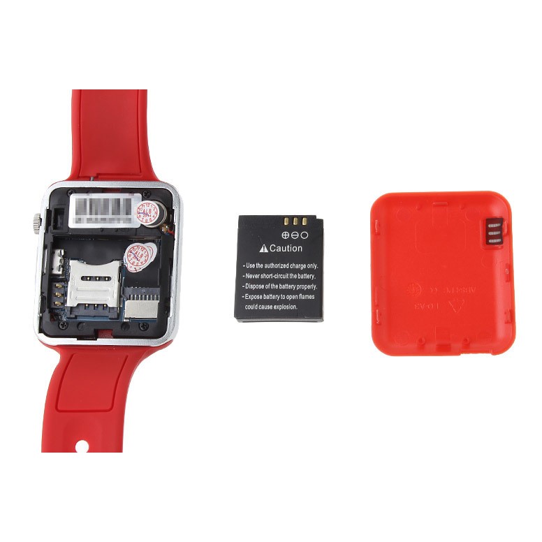 Умные часы Smart Watch A1, Серебро, Красный ремешок