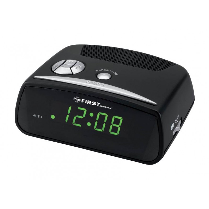 Часы электронные FIRST, 0.6» LED зеленый, кварц., будильник FA-2410-BA, черный