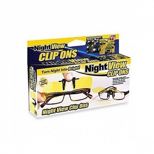 Купить Антибликовые очки для водителей Night View Clip Ons