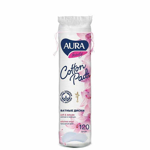 Купить Ватные диски Aura Beauty Cotton pads с прошитыми краями