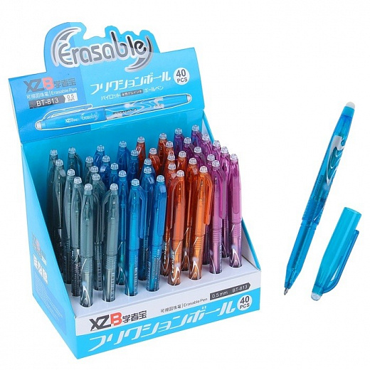 Купить Ручка шариковая - Пиши-Стирай, синий, корпус тонированный, цвет корпуса микс