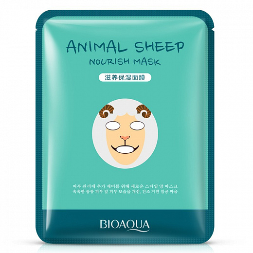 Купить Питательная маска для лица BioAqua Animal Face Sheep