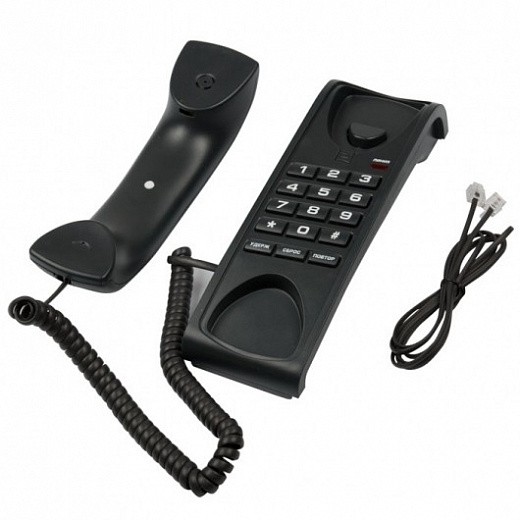 Купить Телефон проводной RITMIX RT-007 black, без дисплея, стильный внешний вид – элегантный светлый и брут