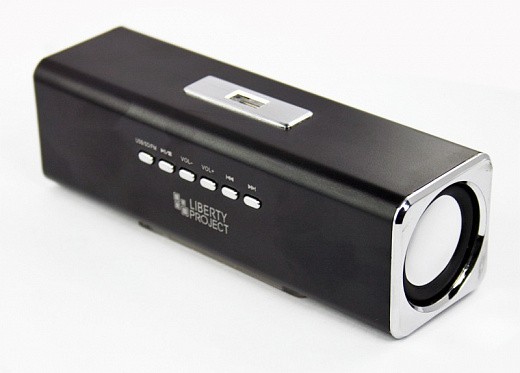 Купить Колонки портативные «LP» K-101 Черные (Металл+3,5 мм+USB+microSD+заменяемый АКБ+FM радио) (коробка)