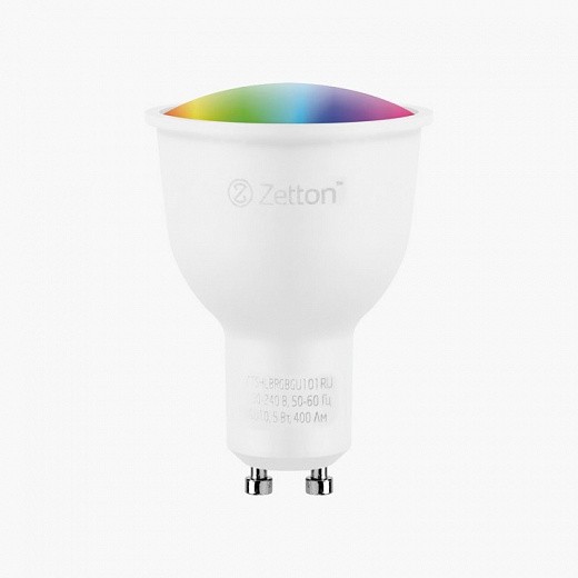 Купить Умная лампа Zetton LED RGBW Smart Wi-Fi Bulb GU10 5Вт ZTSHLBRGBGU101RU (коробка)