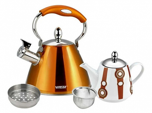 Купить Чайник из нержавеющей стали Vitesse VS-7812 3 л (оранжевый)
