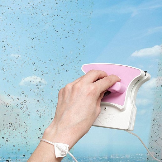 Купить Магнитная щётка для мытья окон с двух сторон Доляна, с водосгоном, 15-24 мм