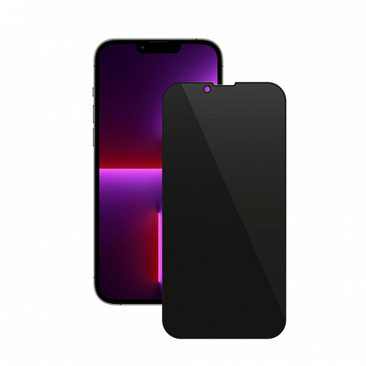 Купить Защитное стекло PRIVACY 2,5D Full Glue для Apple iPhone 13 Pro Max (2021), 0.3 мм, черная рамка, Deppa