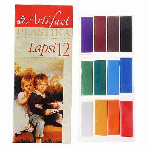 Купить Пластика - полимерная глина набор LAPSI 12 классических цветов, 240г