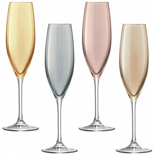 Купить Набор бокалов для шампанского Polka, 225 мл, пастельный, 4 шт.