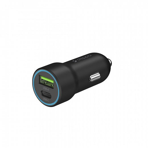 Купить Автомобильное зарядное устройство Deppa USB-C + USB A, быстрая зарядка PD 3.0, QC 3.0, 20 Вт