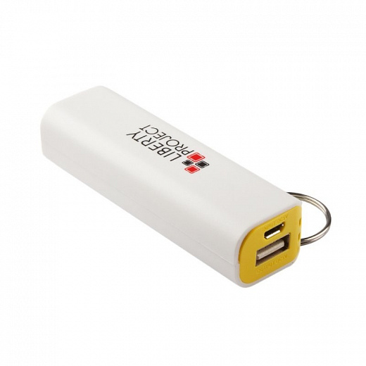 Купить Внешний АКБ «LP» 2600 мАч Li-ion USB выход 1А (белый с желтым/коробка)