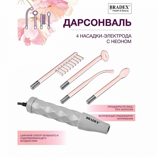Купить Дарсонваль импульсный массажер для лица, тела и волос с 4 ...
