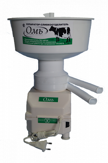 Купить Сепаратор молока ОМЬ, производительность 60 л/ч, приемник молока 5,5 л, частота вращения барабана 12 000 об/мин. асинхронный двигатель, г.Омск