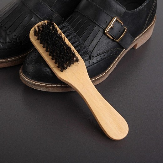 Купить Щётка для одежды и обуви трёхсторонняя, деревянная с ручкой, 17×5,5×4,5 см