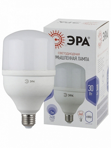 Купить Лампа светодиодная ЭРА 30W E27 6500k хол.бел. LED POWER T100-30W-6500-E27, 1 шт
