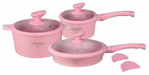 Купить Набор посуды MercuryHaus MC-6360/MC-6361/MC-6362 8 пр. розовый